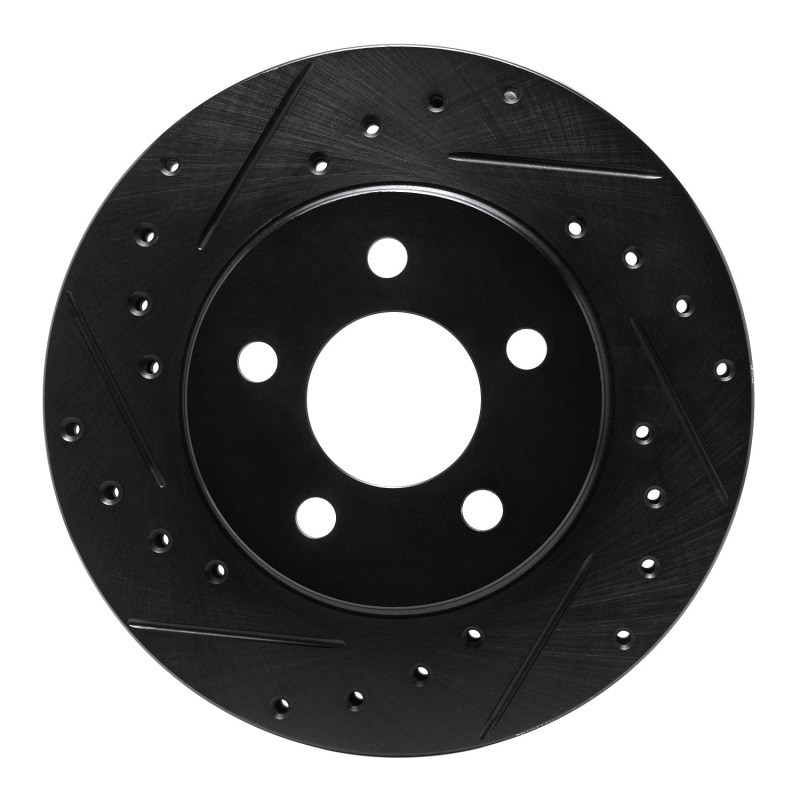 Chrysler Town & Country Brake Rotor (1) - Front Left - R1 Concepts - Drilled & Slotted - Black - `96-`00